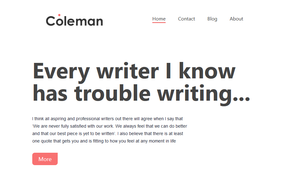 Preview of project Coleman's Blog